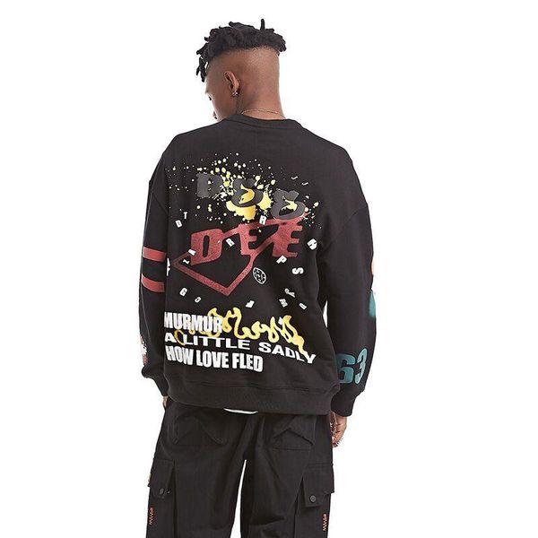 men's hoodies & sweatshirts spring and autumn fashion round neck personalized printed casual pullover, Black
men's hoodies & sweatshirts spring and autumn fashion round neck personalized printed casual pullover, Black