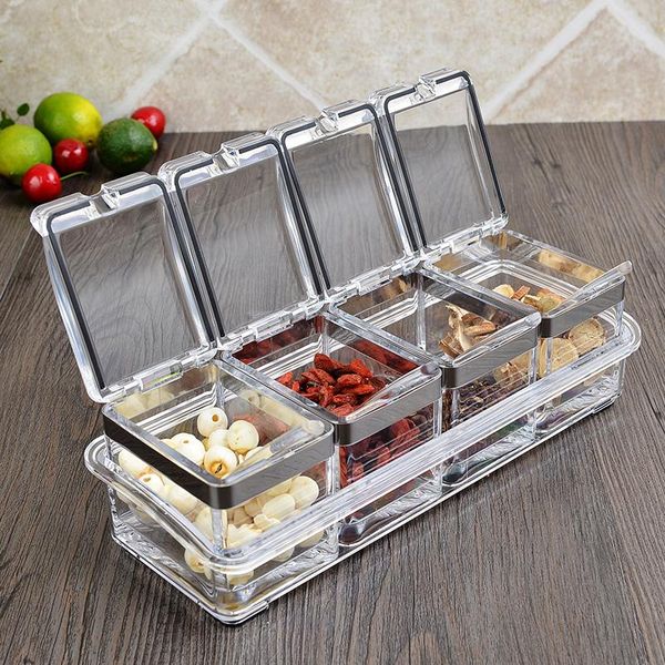 storage bottles & jars clear spice rack pots 4 piece acrylic seasoning box container condiment cruet with cover and spoon - sp
storage bottles & jars clear spice rack pots 4 piece acrylic seasoning box container condiment cruet with cover and spoon - sp