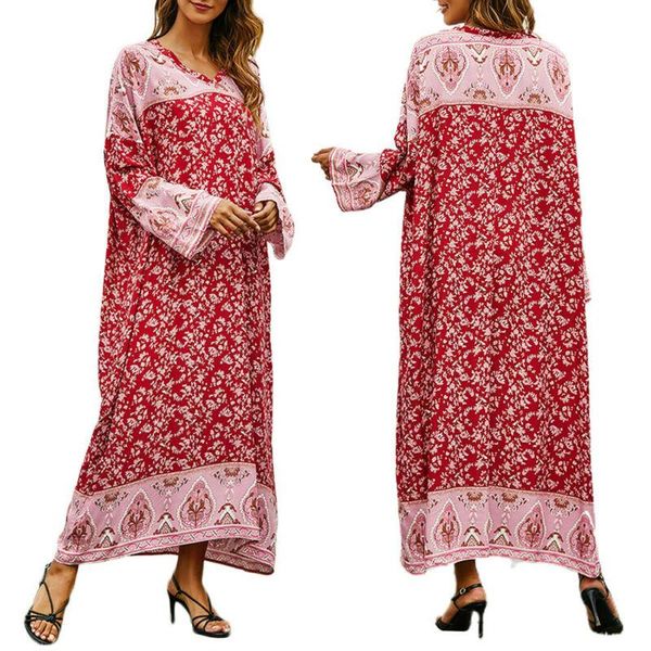 women's swimwear women boho floral print v-neck maxi dress holiday long sleeve sundress kaftan uk, White;black
women's swimwear women boho floral print v-neck maxi dress holiday long sleeve sundress kaftan uk, White;black