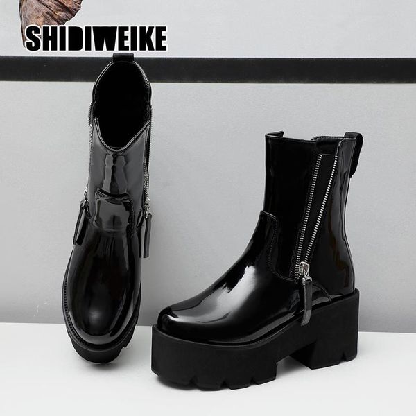 boots winter motorcycle women ankle snow boot pu leather rubber platform lace up punk military ladies shoes botas mujer v259, Black
boots winter motorcycle women ankle snow boot pu leather rubber platform lace up punk military ladies shoes botas mujer v259, Black
