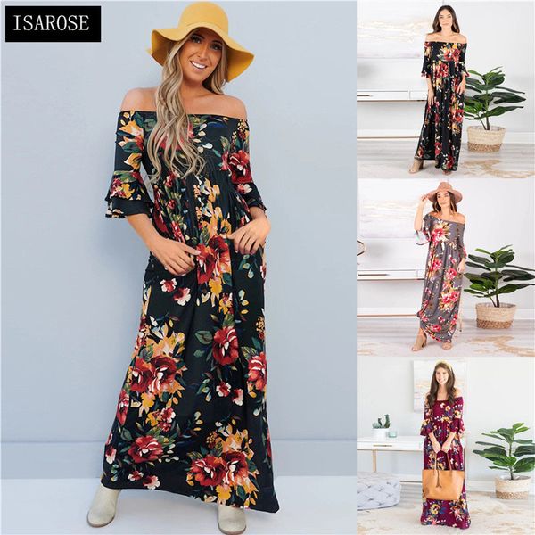 isarose female floral dress elastic off shoulder flare sleeve spring summer beach vacation women maxi dresses long loose vestir 210422, Black;gray
isarose female floral dress elastic off shoulder flare sleeve spring summer beach vacation women maxi dresses long loose vestir 210422, Black;gray