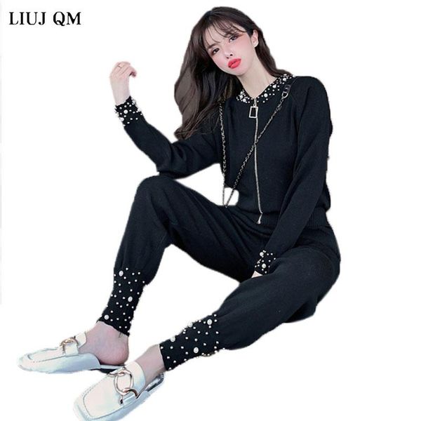 heavy industry pearl knitted casual womens tracksuit set jogger 2021 autumn fashion loose sportswear women two piece women's pants, White
heavy industry pearl knitted casual womens tracksuit set jogger 2021 autumn fashion loose sportswear women two piece women's pants, White