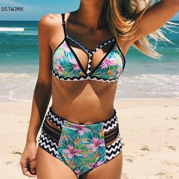 women's swimwear dstwjmx push up bandage bikini set high waist beach bathing suit lotus floral print biquini 2021 women swimsuit, White;black
women's swimwear dstwjmx push up bandage bikini set high waist beach bathing suit lotus floral print biquini 2021 women swimsuit, White;black