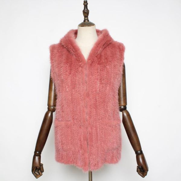 women's fur & faux brand women real mink waistcoat hooded knitted winter elegant lady fashion vest gilet solid color customized, Black
women's fur & faux brand women real mink waistcoat hooded knitted winter elegant lady fashion vest gilet solid color customized, Black