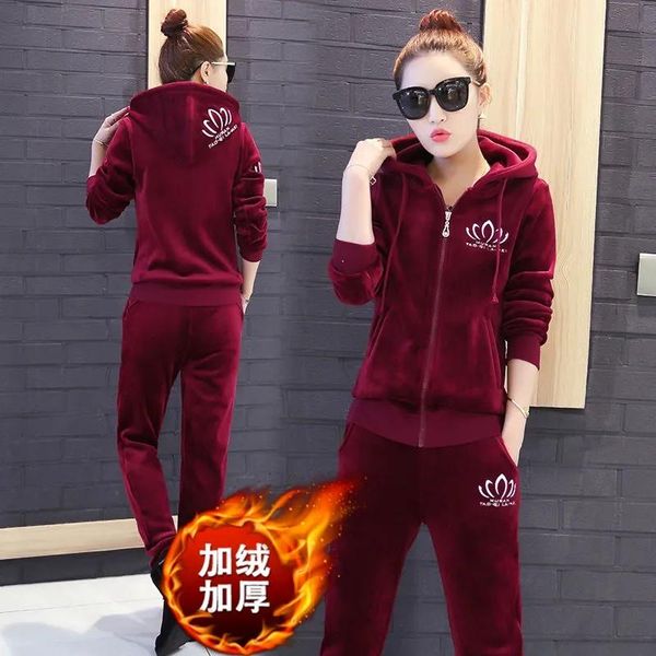 women's two piece pants add velvet winter tracksuits retro velour peice suits women hooded coat+harem sets plus size fleece casual outf, White
women's two piece pants add velvet winter tracksuits retro velour peice suits women hooded coat+harem sets plus size fleece casual outf, White