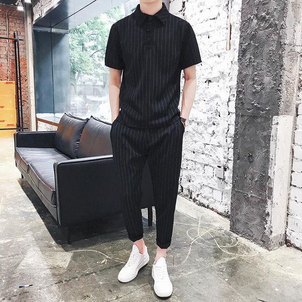 men's tracksuits 2021 summer striped short-sleeved suit male korean fashion casual shirt t-shirt two-piece, Gray
men's tracksuits 2021 summer striped short-sleeved suit male korean fashion casual shirt t-shirt two-piece, Gray