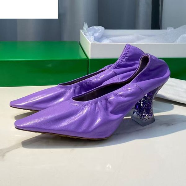 sandals transparent crystal high heel single shoes women pointed toe pleated soft real leather loafers candy colors pumps fairy vi, Black
sandals transparent crystal high heel single shoes women pointed toe pleated soft real leather loafers candy colors pumps fairy vi, Black