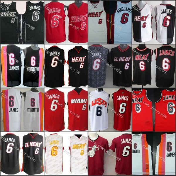 miami heat men #6 le bron red white ja mes red retro jersey, Black
miami heat men #6 le bron red white ja mes red retro jersey, Black