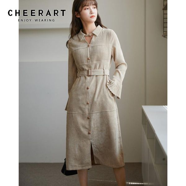 casual dresses cheerart winter 2021 long for women button lace up collar flare sleeve beige ladies split tunic dress, Black;gray
casual dresses cheerart winter 2021 long for women button lace up collar flare sleeve beige ladies split tunic dress, Black;gray