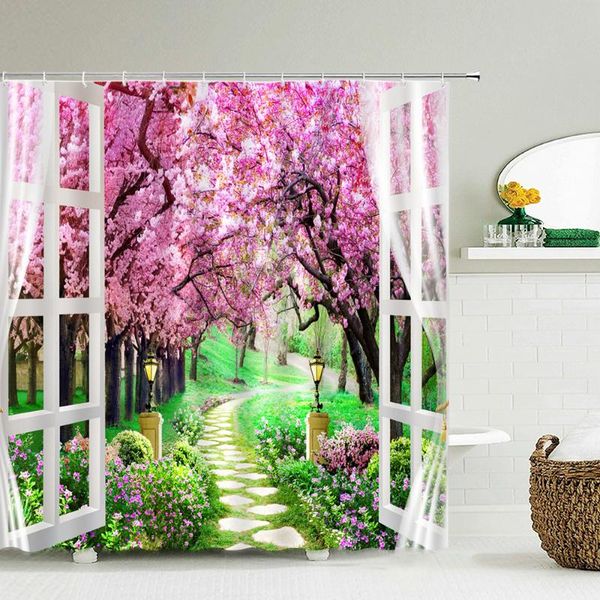 shower curtains scenery outside the window curtain 3d printing forest garden waterproof fabric bathroom bath screen with hook
shower curtains scenery outside the window curtain 3d printing forest garden waterproof fabric bathroom bath screen with hook