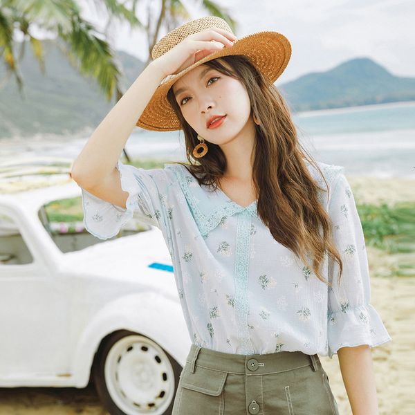 blouses summer holiday sweet art doll style collar flower print shivering cute blouse 8rft, White
blouses summer holiday sweet art doll style collar flower print shivering cute blouse 8rft, White