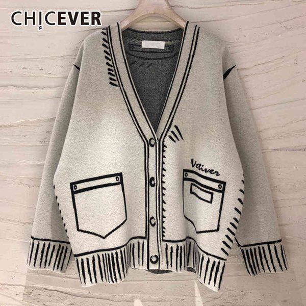 chicever casual loose sweaters for women print v neck long sleeve plus size elegant cardigans female fashion clothing style 211117, White
chicever casual loose sweaters for women print v neck long sleeve plus size elegant cardigans female fashion clothing style 211117, White