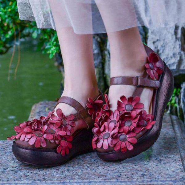 yourseason retro 2021 summer high heels sandals women wedges genuine leather buckle strap casual flower female beach shoes, Black
yourseason retro 2021 summer high heels sandals women wedges genuine leather buckle strap casual flower female beach shoes, Black