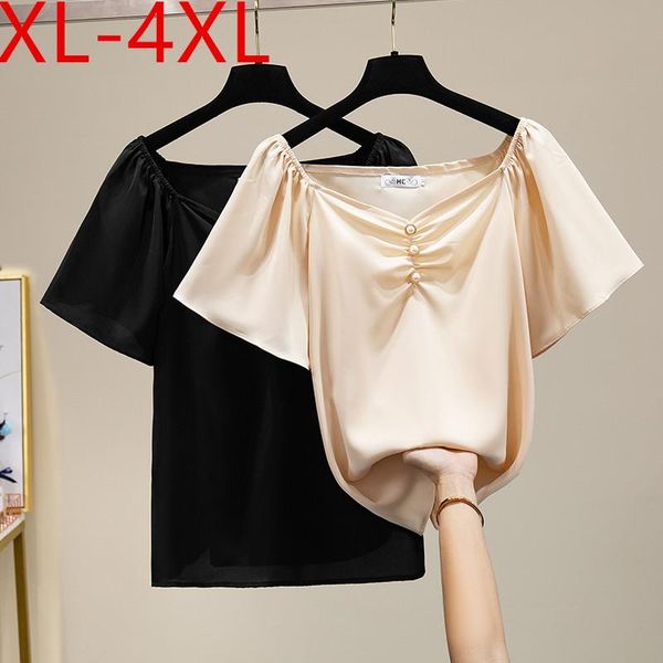 women's blouses & shirts 3xl 4xl plus size 2021 summer elegant women chiffon shirt short sleeves folds beading womens casual loose, White
women's blouses & shirts 3xl 4xl plus size 2021 summer elegant women chiffon shirt short sleeves folds beading womens casual loose, White