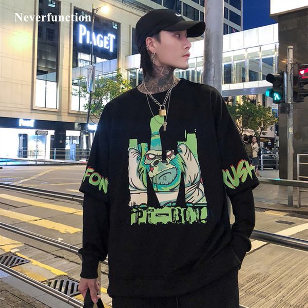 hoodies men's autumn fake two pieces hip hop cotton sweatshirts streetwear oversized male harajuku printing casual pullover, Black
hoodies men's autumn fake two pieces hip hop cotton sweatshirts streetwear oversized male harajuku printing casual pullover, Black