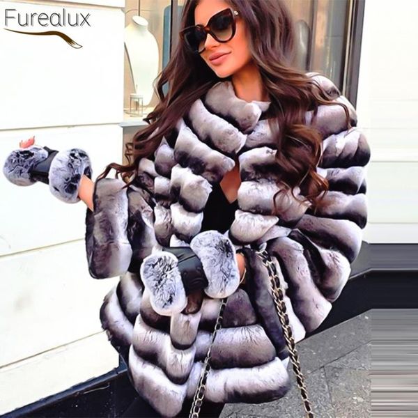 women's fur & faux furealux natural rex coat women's winter striped jacket thicken thermal quality clothing support wholesale pur, Black
women's fur & faux furealux natural rex coat women's winter striped jacket thicken thermal quality clothing support wholesale pur, Black