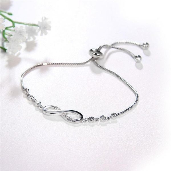link, chain fashion cubic zirconia silve plated infinity bracelets simple korean style for women wedding jewelry accessories, Black
link, chain fashion cubic zirconia silve plated infinity bracelets simple korean style for women wedding jewelry accessories, Black