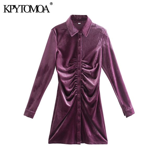 kpytomoa women 2021 chic fashion pleated velvet mini dress vintage long sleeve button-up female dresses vestidos mujer, Black;gray
kpytomoa women 2021 chic fashion pleated velvet mini dress vintage long sleeve button-up female dresses vestidos mujer, Black;gray