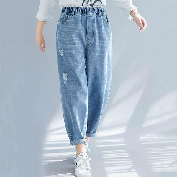 women's jeans cropped denim pants women plus size waist 85-130cm hip 150cm 5xl 6xl 7xl 8xl loose hole blue color
women's jeans cropped denim pants women plus size waist 85-130cm hip 150cm 5xl 6xl 7xl 8xl loose hole blue color