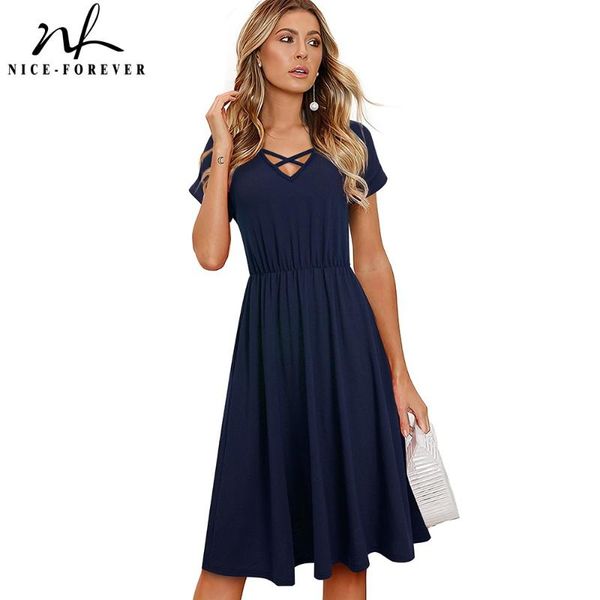 casual dresses nice-forever summer women simplicity solid color with elastic retro a-line flare dress a274, Black;gray
casual dresses nice-forever summer women simplicity solid color with elastic retro a-line flare dress a274, Black;gray