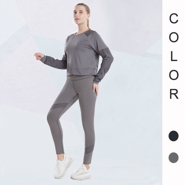 new women's fitness suit shockproof sports bra mesh breathable long sleeve yoga pants three piece set, Gray
new women's fitness suit shockproof sports bra mesh breathable long sleeve yoga pants three piece set, Gray