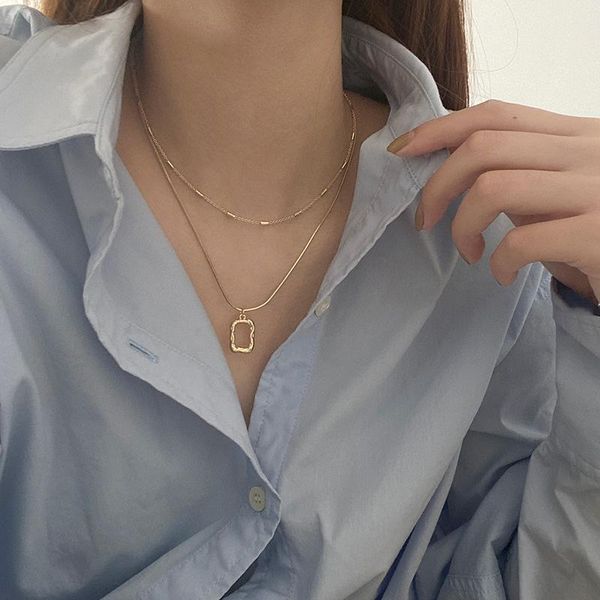 pendant necklaces ins double-layer necklace simple temperament opening hollow square for women girls fashion jewelry gift, Silver
pendant necklaces ins double-layer necklace simple temperament opening hollow square for women girls fashion jewelry gift, Silver
