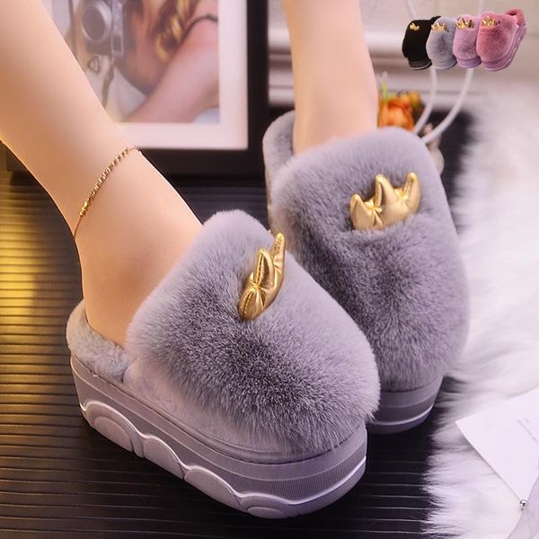 slippers 2021 women's wedges plush fashion home plus velvet warm and comfortable thick-soled cotton slippers., Black
slippers 2021 women's wedges plush fashion home plus velvet warm and comfortable thick-soled cotton slippers., Black