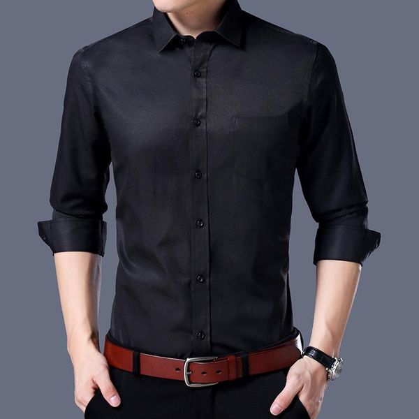 business formal white shirt men long sleeve lapel chemise homme brand mens shirts casual slim fit camisa masculina men's, White;black
business formal white shirt men long sleeve lapel chemise homme brand mens shirts casual slim fit camisa masculina men's, White;black
