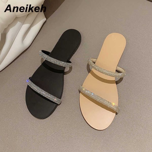 aneikeh concise shallow head peep toe slip-on flat heel summer outside shoes fashion pu crystal bordered leisure slippers 210615, Black
aneikeh concise shallow head peep toe slip-on flat heel summer outside shoes fashion pu crystal bordered leisure slippers 210615, Black
