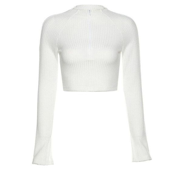 women casual close-fitting crop , white solid color turn-down collar long sleeve shirt women's t-shirt
women casual close-fitting crop , white solid color turn-down collar long sleeve shirt women's t-shirt
