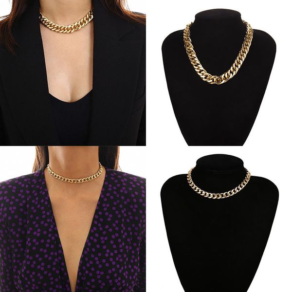 vintage metal gold silver color cuban chain necklace pendant for women friend jewelry gifts hip-hop punk thick necklace collares x0509, Black
vintage metal gold silver color cuban chain necklace pendant for women friend jewelry gifts hip-hop punk thick necklace collares x0509, Black