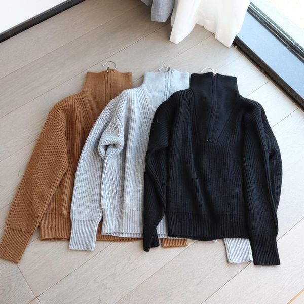 within 20 build outside wear thick back half zipper head long sleeve knit sweater female qiu dong women's sweaters, White;black
within 20 build outside wear thick back half zipper head long sleeve knit sweater female qiu dong women's sweaters, White;black