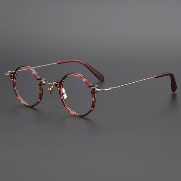 super mini gold beam design japanese handmade round republic of china collection plate myopia glasses frame for men and women, White;black
super mini gold beam design japanese handmade round republic of china collection plate myopia glasses frame for men and women, White;black
