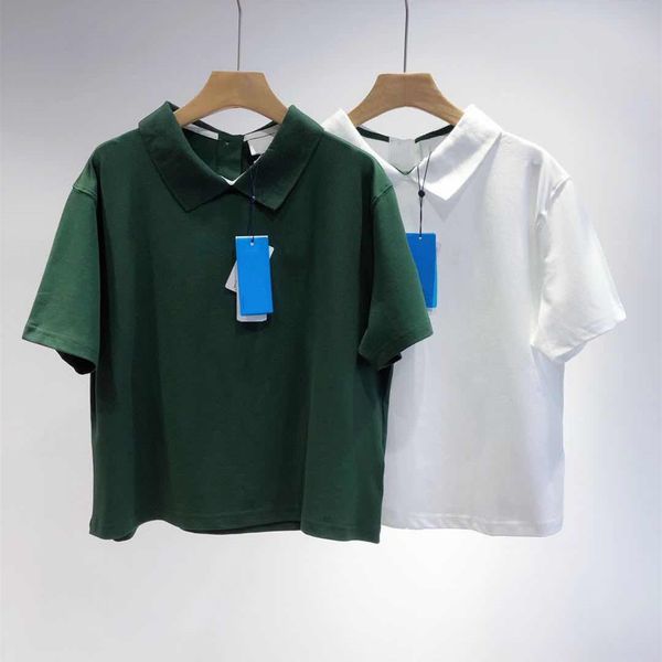 design clothing 1007 metal label women's polo shirt doll neck solid color short sleeve loose korean qingdao, White
design clothing 1007 metal label women's polo shirt doll neck solid color short sleeve loose korean qingdao, White