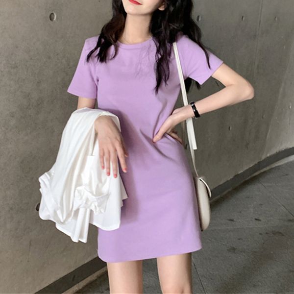 woman dress korean chic long t-shirt short sleeve o-neck clothing cotton solid fashion casual 2021 summer comfortable, Black;gray
woman dress korean chic long t-shirt short sleeve o-neck clothing cotton solid fashion casual 2021 summer comfortable, Black;gray
