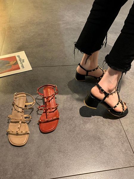 med roman sandals fashion womens shoes 2021 all-match suit female beige high heels open toe medium gladiator luxury beach studde, Black
med roman sandals fashion womens shoes 2021 all-match suit female beige high heels open toe medium gladiator luxury beach studde, Black