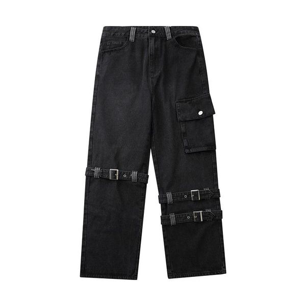 men's jeans bandage design denim hip hop wide leg pants harajuku women boyfriend straight trousers streetwear men 2021, Blue
men's jeans bandage design denim hip hop wide leg pants harajuku women boyfriend straight trousers streetwear men 2021, Blue