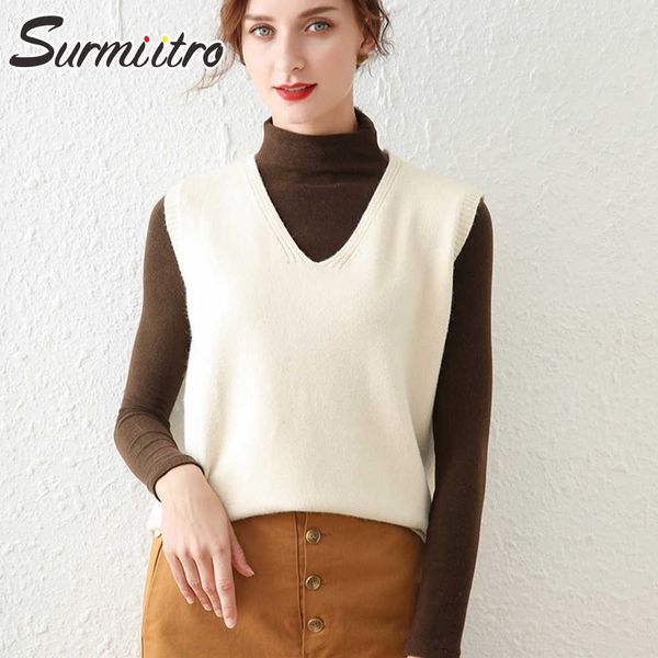 surmiitro spring autumn cashmere knitted sweater vest women sleeveless waistcoat female korean japanese style chic 210712, White
surmiitro spring autumn cashmere knitted sweater vest women sleeveless waistcoat female korean japanese style chic 210712, White