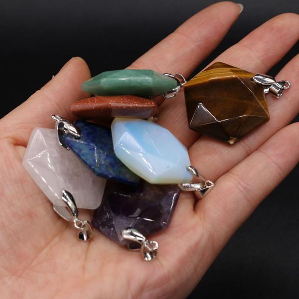 charms -selling boutique natural stone pendant metal alloy faceted hexagonal fashion jewellery for making diy necklace accessories, Bronze;silver
charms -selling boutique natural stone pendant metal alloy faceted hexagonal fashion jewellery for making diy necklace accessories, Bronze;silver