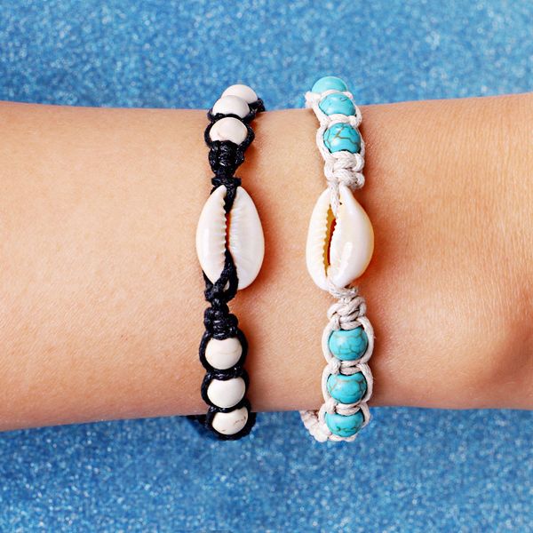 bohemian style natural turquoise beads shell charm adjustable bracelet for lovers gift, Golden;silver
bohemian style natural turquoise beads shell charm adjustable bracelet for lovers gift, Golden;silver
