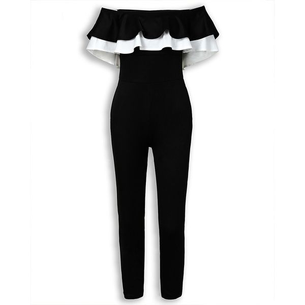 women off shoulder colorblock ruffles bodycon jumpsuit skinny streetwear office ladies slim fit black jumpsuits, Black;white
women off shoulder colorblock ruffles bodycon jumpsuit skinny streetwear office ladies slim fit black jumpsuits, Black;white