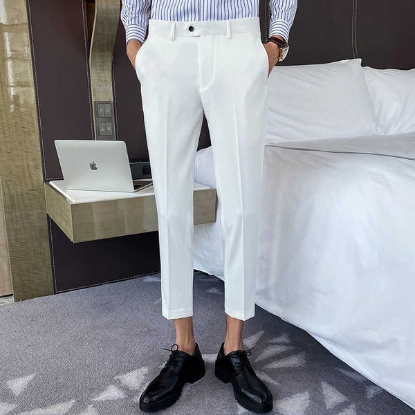 british style men business dress pants wedding office social pant classic casual slim suit trousers costume homme 6 colors 28-36 210527, White;black
british style men business dress pants wedding office social pant classic casual slim suit trousers costume homme 6 colors 28-36 210527, White;black