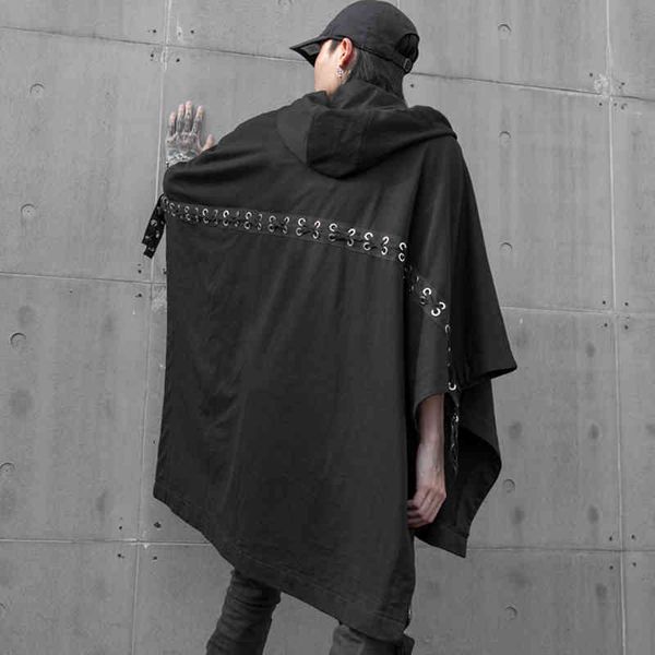 t shirt oversized black men streetwear gothic party nigth club bat sleeve hooded tshirt male shawl t-shirt tee, White;black
t shirt oversized black men streetwear gothic party nigth club bat sleeve hooded tshirt male shawl t-shirt tee, White;black