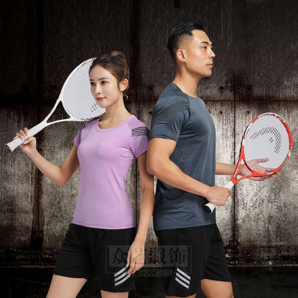 tracksuits fitness men's t-shirt yoga women's badminton short sleeve lovers running suit quick drying polyester ammonia, Gray
tracksuits fitness men's t-shirt yoga women's badminton short sleeve lovers running suit quick drying polyester ammonia, Gray