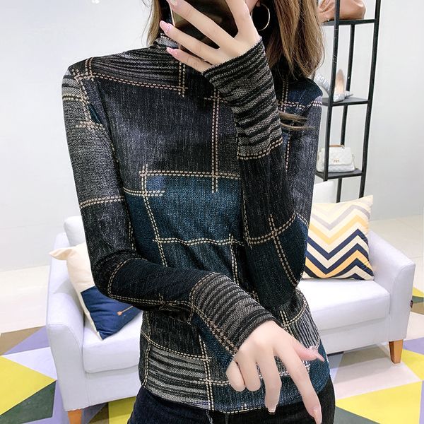 2021 spring autumn high-neck long-sleeved velvet bottoming shirt streetwear turtleneck plaid female t-shirts bodycon ladies, White
2021 spring autumn high-neck long-sleeved velvet bottoming shirt streetwear turtleneck plaid female t-shirts bodycon ladies, White