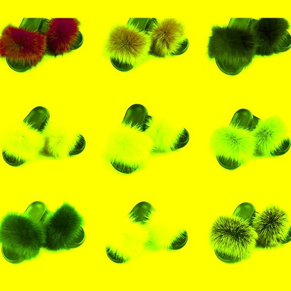 lady colorful fake fur slides vogue fluffy slippers plush faux hair furry flip flops women's outside sandals, Black
lady colorful fake fur slides vogue fluffy slippers plush faux hair furry flip flops women's outside sandals, Black