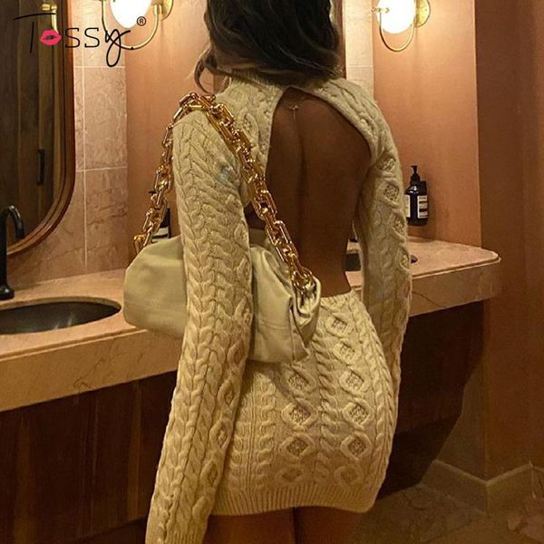 casual dresses tossy backless knitted dress long sleeve women autumn knitwear mini high street slim bodycon 2021, Black;gray
casual dresses tossy backless knitted dress long sleeve women autumn knitwear mini high street slim bodycon 2021, Black;gray