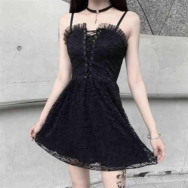 insgoth lace vintage dress spaghetti straps black mini dress women gothic streetwear pleated hollow out summer dress, Black;gray
insgoth lace vintage dress spaghetti straps black mini dress women gothic streetwear pleated hollow out summer dress, Black;gray