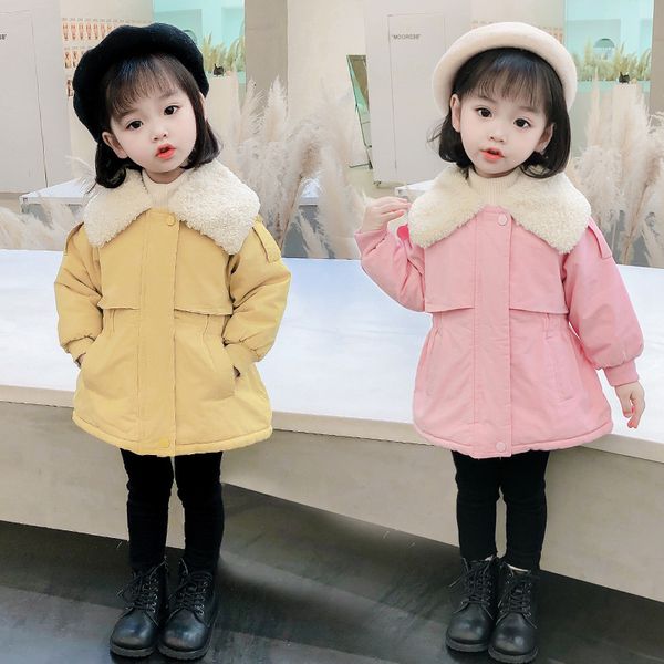 new children's cotton clothes girls' plush coat baby thickened large wool collar, Blue;gray
new children's cotton clothes girls' plush coat baby thickened large wool collar, Blue;gray
