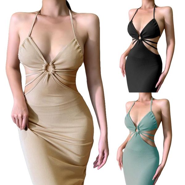 casual dresses women fishtail halter dress, adults summer tie-up solid color v-neck cutout 1-piece, Black;gray
casual dresses women fishtail halter dress, adults summer tie-up solid color v-neck cutout 1-piece, Black;gray